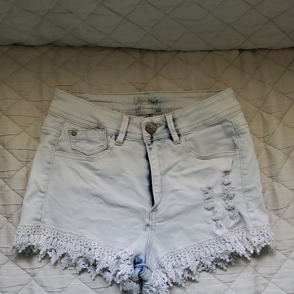 Hart denim acid washed booty shorts